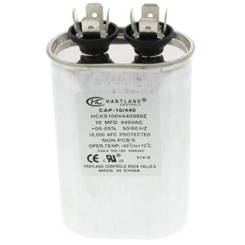 Load image into Gallery viewer, 10 MFD Capacitor 370 or 440 VAC Oval Run Capacitor for Fan Motor Blower
