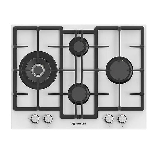 Millen 65cm Built-in 4 Burner Gas Hob MGHG 6502 WH 9700W, 3 Year Warranty