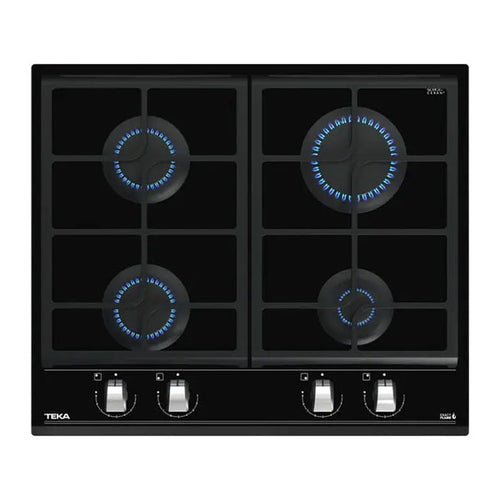 TEKA GZC 64300 BK Gas on Glass Hob with ExactFlame function in 60 cm of butane gas