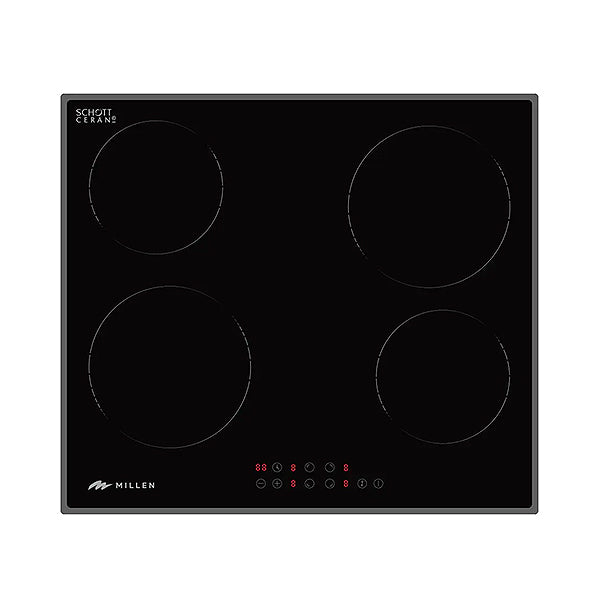 Load image into Gallery viewer, Millen 60cm Built in Electric Hob MEH 601 BL 4 Heating Zones Black Glass 6000W
