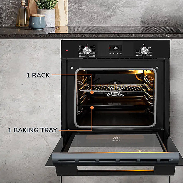 Load image into Gallery viewer, Millen 60cm Built-in Electric Oven MEO 6002 BB 8 Cooking Modes 2500W, 3 Year Warranty
