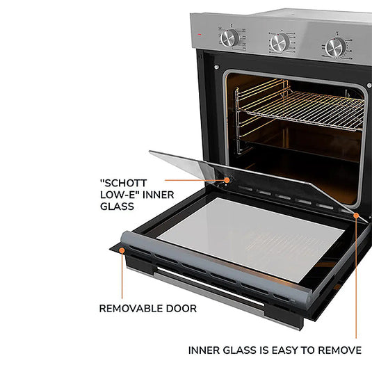 Millen 60cm Built-in Electric Oven MEO 6001 IX Stainless Steel 7 Cooking Modes 2352W, 3 Year Warranty