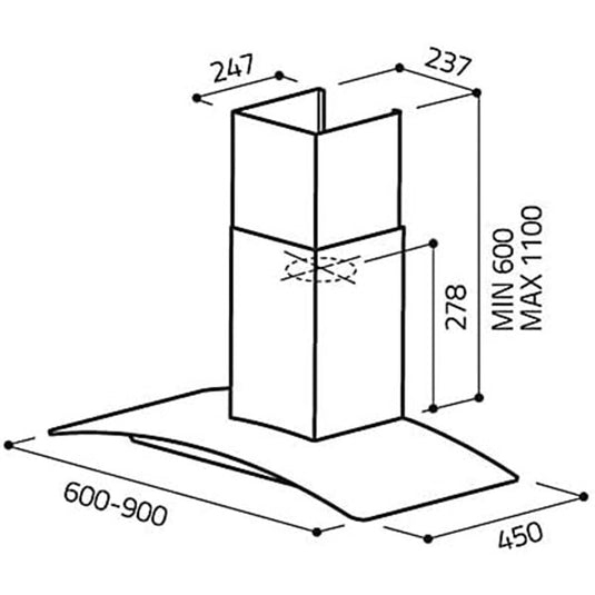 Baumatic Standard Wall Mounted Hood PMECH9WESS 90cm