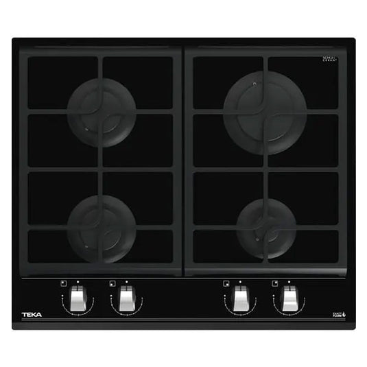 TEKA GZC 64300 BK Gas on Glass Hob with ExactFlame function in 60 cm of butane gas