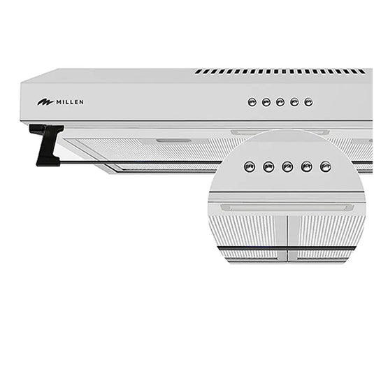 Millen 60cm Under Cabinet Range Hood MKH 603 WH 80W, 3 Year Warranty