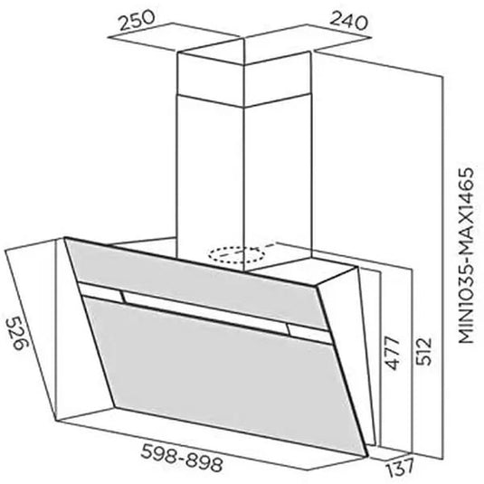 Baumatic Vertical Wall Mounted Hood BMECH9WVBL-3 90cm