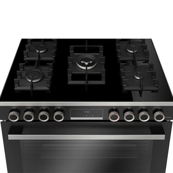 Load image into Gallery viewer, Bosch Series 8 Gas Range Cooker HJY5G7V60M Black
