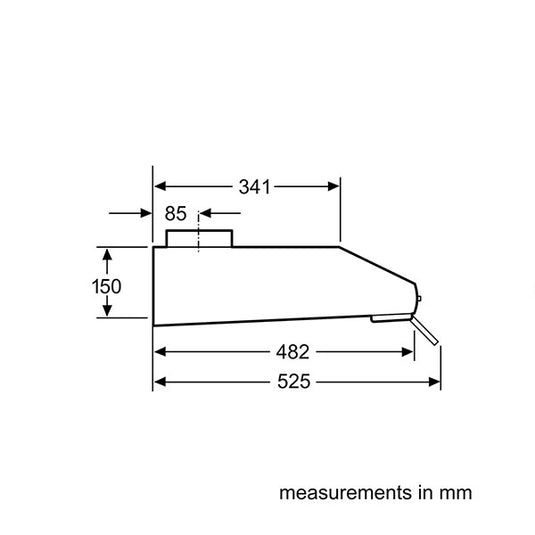 Bosch Series 4 Built under Cooker Hood DHU665CGB 60 cm Stainless Steel