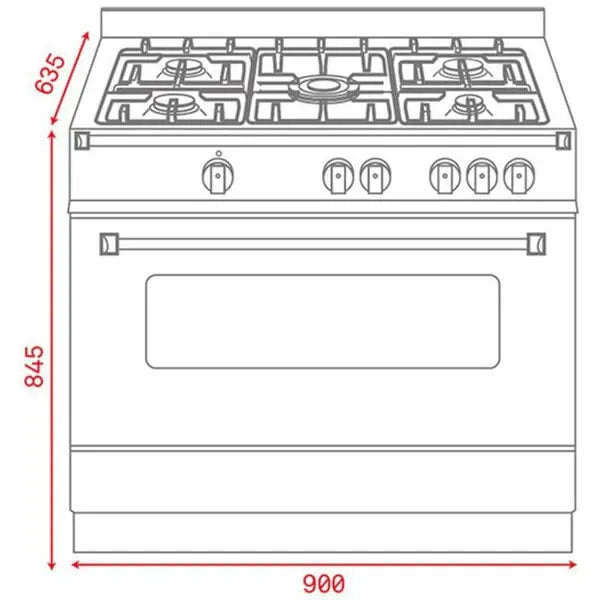 Load image into Gallery viewer, TEKA FS 902 5GG SS LPG 90cm Free Standing Cooker with gas hob and gas oven
