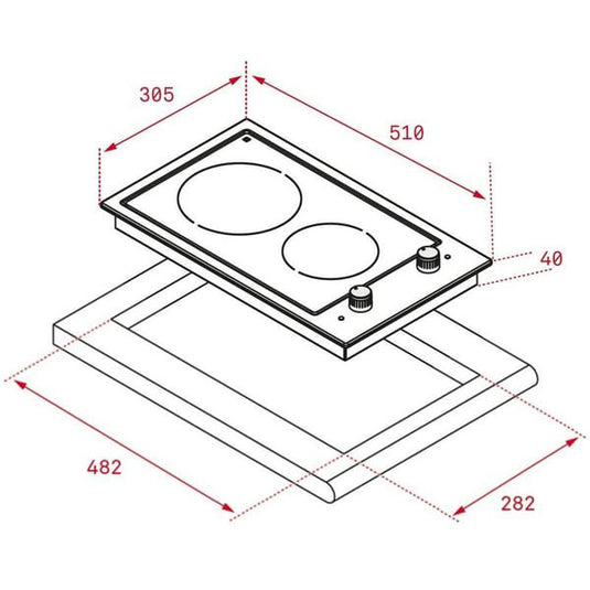 TEKA EFX 30.1 2H Modular Vitroceramic Hob in 30 cm