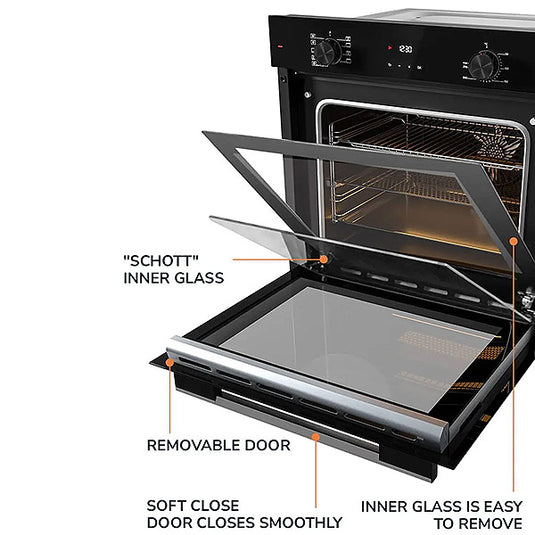 Millen 60cm Built-in Electric Oven MEO 6003 BB 9 Cooking Modes 3260W, 3 Year Warranty