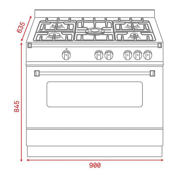 Load image into Gallery viewer, TEKA FS 903 5VE SS 90cm Free Standing Cooker with vitroceramic hob and multifunction electric oven
