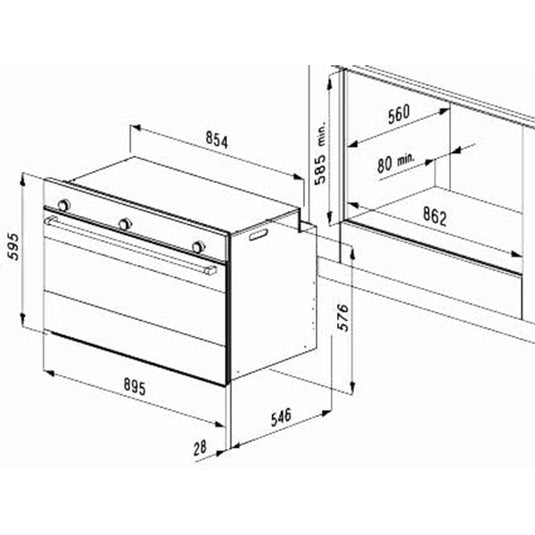 Baumatic Gas Oven BMEO96G3-2 90x60cm