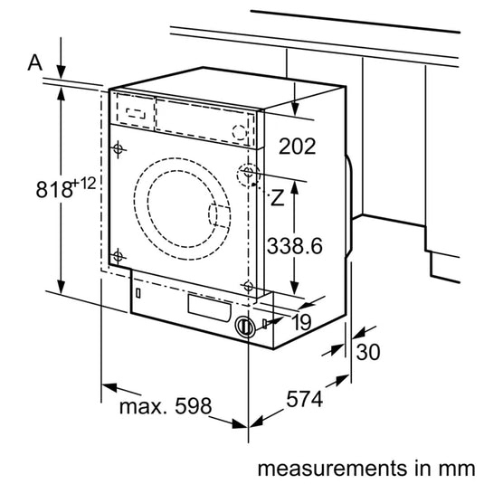 Bosch Series 6 Built-in Washing Machine WIW24561GC 8 Kg 1200 rpm