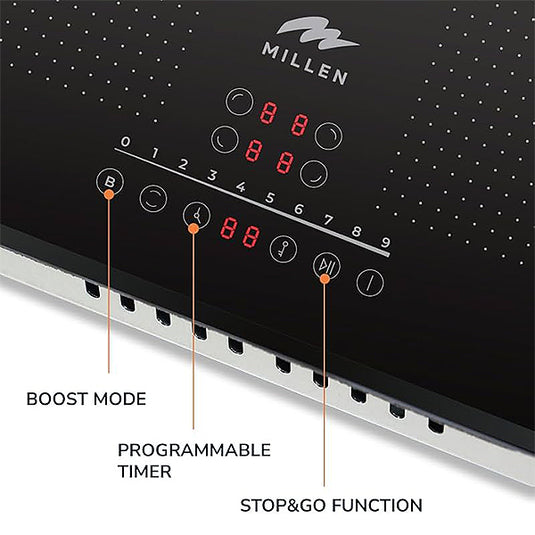 Millen 60cm Built-in Induction Hob MIH 602 BL 4 Burners 700W Touch Control, 3 Year Warranty