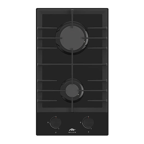 Load image into Gallery viewer, Millen 30cm Built-in 2 Burner Gas Hob MGHG 3002 BL Black Glass Finish 3900W Gas Cooktop, 3 Year Warranty
