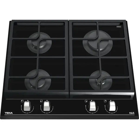 TEKA GZC 64300 BK Gas on Glass Hob with ExactFlame function in 60 cm of butane gas