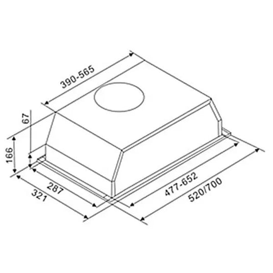 Baumatic BMECH75UBL 75cm Under cupboard glass Hood