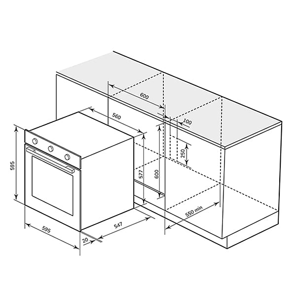 Load image into Gallery viewer, Millen 60cm Built-in Electric Oven MEO 6001 WH 7 Cooking Modes 2352W, 3 Year Warranty
