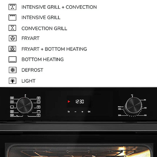 Millen 60cm Built-in Electric Oven MEO 6004 BB 10 Cooking Modes 3260W, 3 Year Warranty