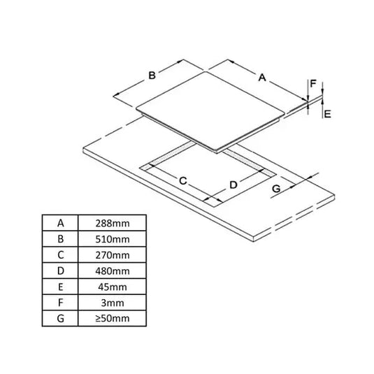 Baumatic Built-in Gas Hob 2 Burner BMEH3GSS-2 30cm