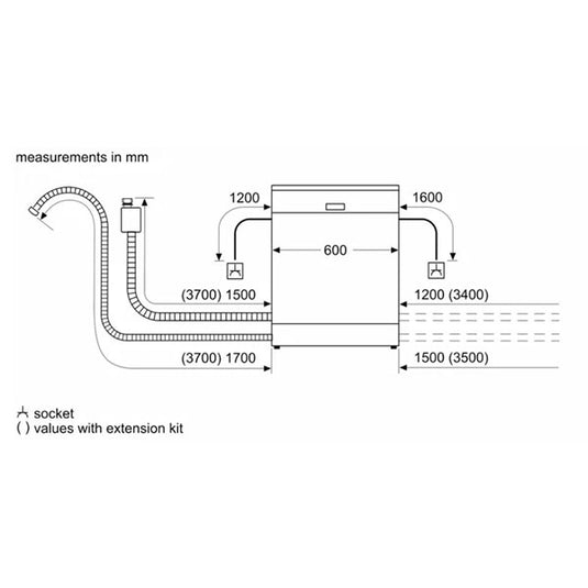 Bosch Series 4 Freestanding Dishwasher SMS4HMI65M 60 cm Silver Inox