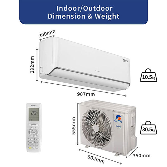 Gree iAiry32 White Inverter Wall Split AC 12C3 1.0 Ton | Cooler Aircon for Reliable Cooling