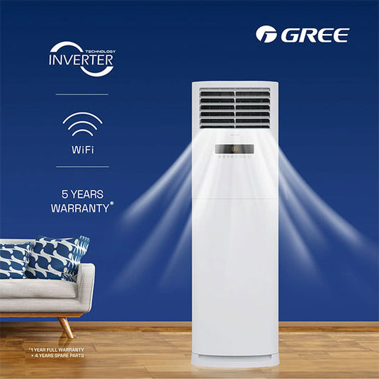 Gree iFLOWIND White Free Standing Inverter Air Conditioner 60C3 R410a | High-Performance Ac