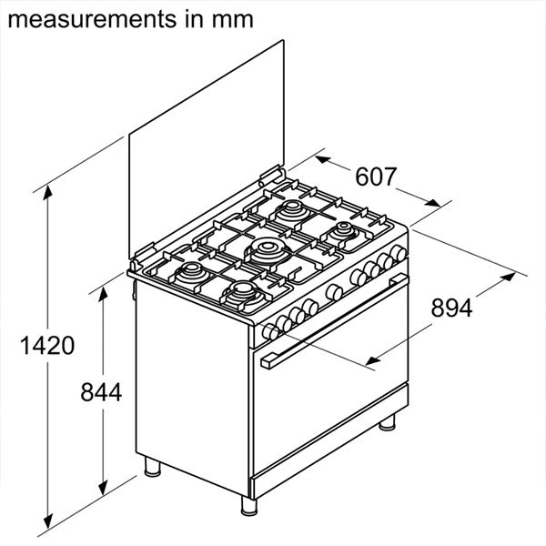 Load image into Gallery viewer, Bosch Series 2 Gas Range Cooker HGV1D0V50M Stainless Steel
