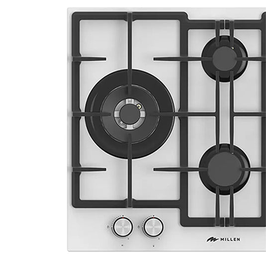 Millen 65cm Built-in 4 Burner Gas Hob MGHG 6502 WH 9700W, 3 Year Warranty