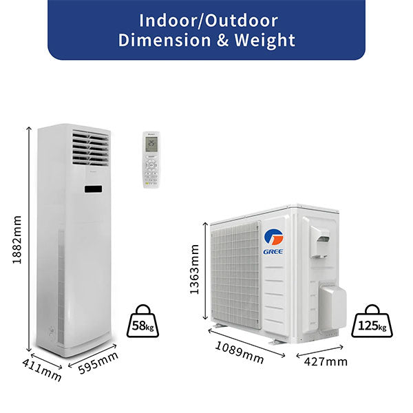 Load image into Gallery viewer, Gree T4matic White Free Standing AC T48C3 R410a | Advanced Inverter Air Conditioner
