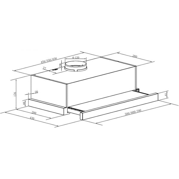 Load image into Gallery viewer, Baumatic 60cm Telescopic Slide Out Hood – BMECH6TSS-2
