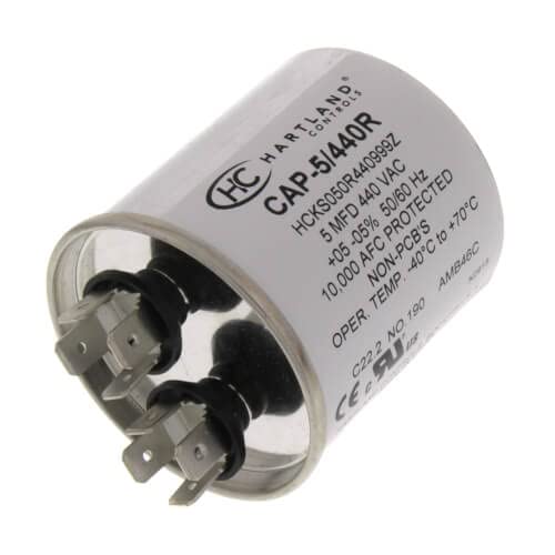 Load image into Gallery viewer, 5 MFD Capacitor 370 or 440 VAC 5uf Round Run Capacitor
