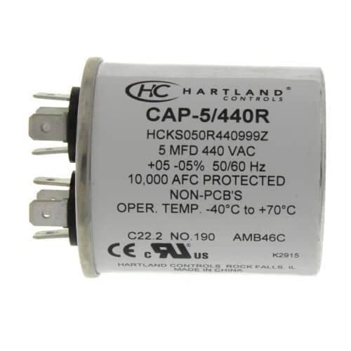 5 MFD Capacitor 370 or 440 VAC 5uf Round Run Capacitor