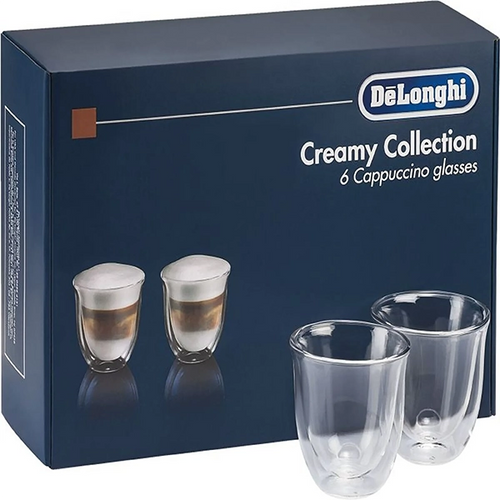 De'Longhi Creamy Collection Cappuccino Coffee Glasses (Pack of 6)