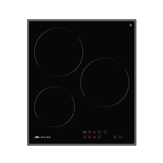 Millen 45cm Built-in Electric Hob MEH 451 BL 3 Heating Zones 4800W Touch Control, 3 Year Warranty