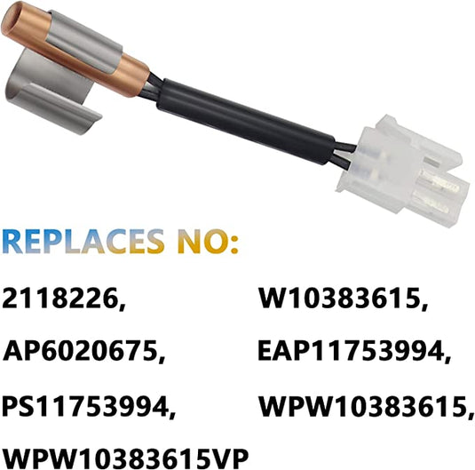 Refrigerator Thermistor with Clip Compatible with Whirlpool