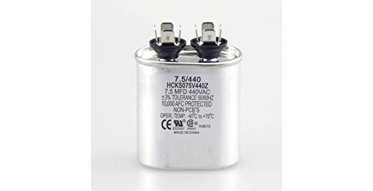 Load image into Gallery viewer, 7.5 MFD Capacitor 370 or 440 VAC Oval shape
