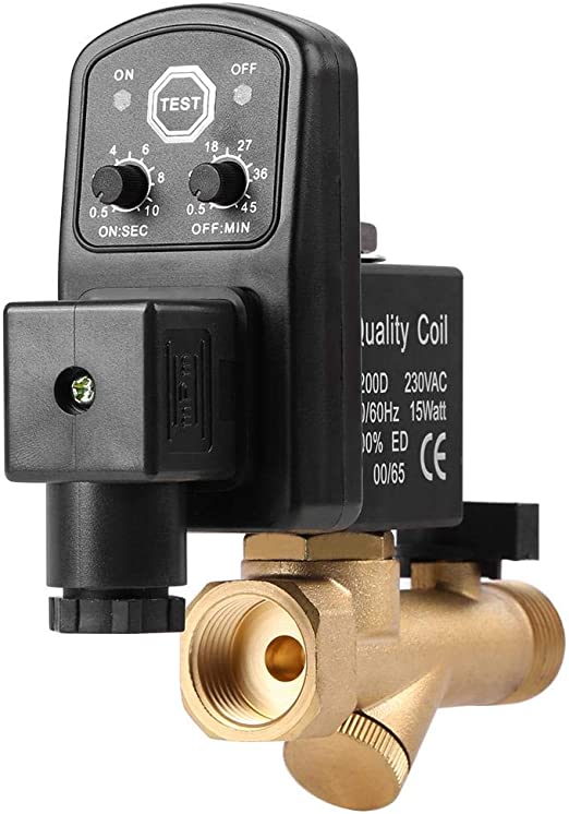 Load image into Gallery viewer, Automatic Electronic Timed Drain Valve Air Tank Water Moisture for Air Compressor Condensate G1 2 DN15, Integrated Valve AC 230V
