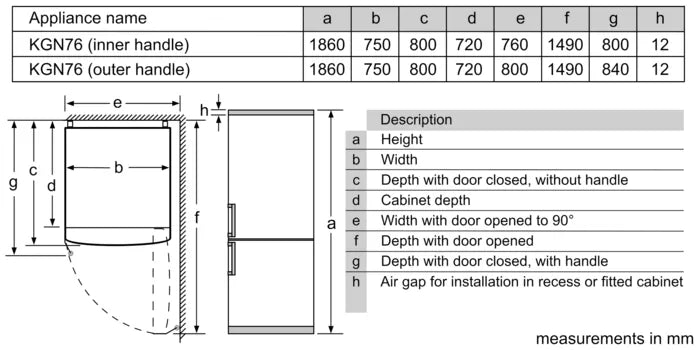 Load image into Gallery viewer, Bosch Series 4 Freestanding Fridge-freezer KGN76VI31M With Freezer at Bottom 186 x 75 cm
