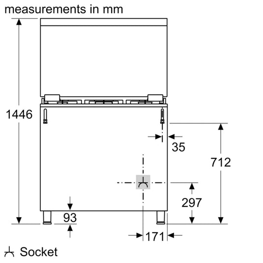 Bosch Series 4 Gas Range Cooker HGVDA0Q50M Stainless Steel