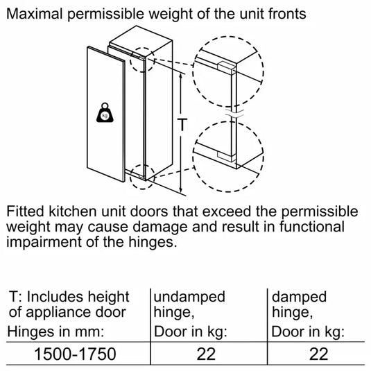 Bosch Series 6 Built-in Fridge KIR81AF30M 177.5 x 56 cm Flat Hinge