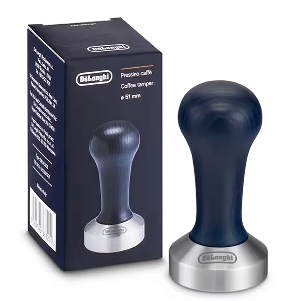 Load image into Gallery viewer, De&#39;Longhi DLSC058 Coffee Tamper, Stainless Steel Base with Natural Wood Handle, 51mm Diameter
