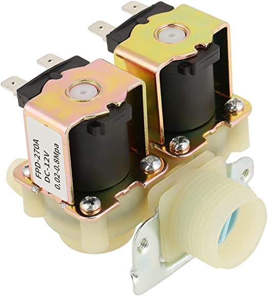 Load image into Gallery viewer, DN20 G3/4 DC 12V Dual Head Water Inlet Solenoid Valve for Washing Machine Normally Closed
