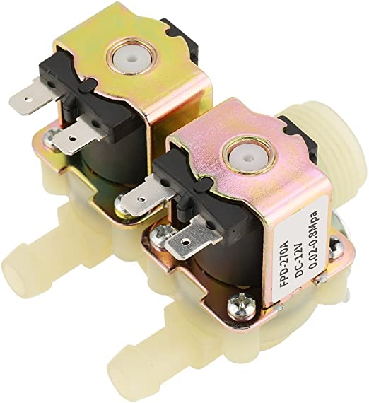 Load image into Gallery viewer, DN20 G3/4 DC 12V Dual Head Water Inlet Solenoid Valve for Washing Machine Normally Closed
