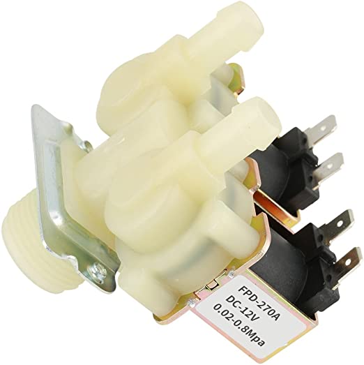 DN20 G3/4 DC 12V Dual Head Water Inlet Solenoid Valve for Washing Machine Normally Closed