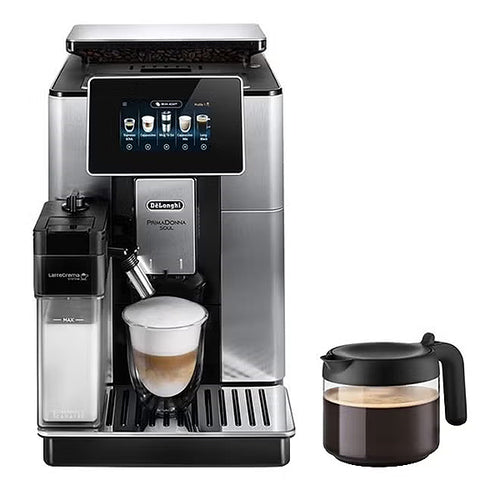 Delonghi Fully Automatic Coffee Machine, ECAM610.55.SB Black Silver