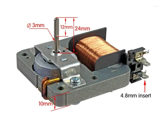 Microwave oven pin fan motor