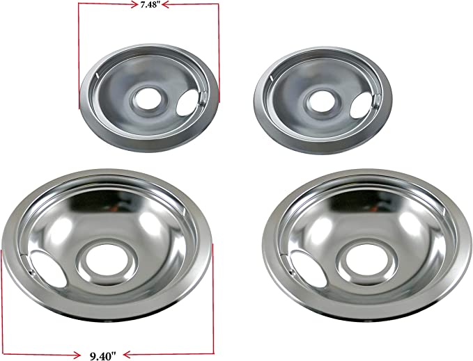 Load image into Gallery viewer, Electric Stove Kitchen Basics Replacement Chrome Drip Pans for Frigidaire
