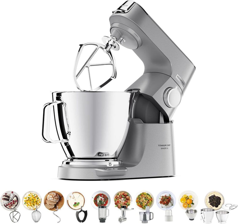 Load image into Gallery viewer, Kenwood Kitchen Machine Titanium Chef Baker XL Silver KVL85.704SI
